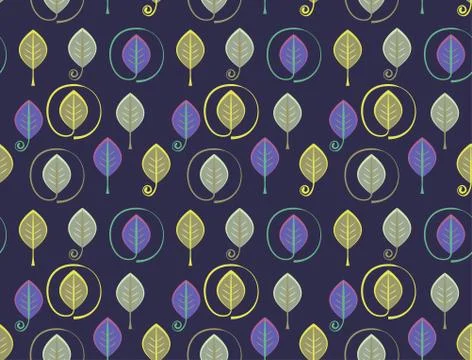 Seamless pattern icon leaves Stock Illustration