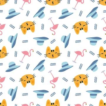 Seamless pattern with icons and design elements Illustrazione stock