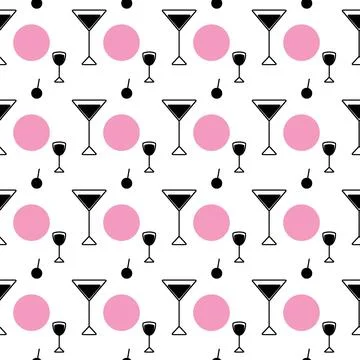 Seamless pattern icons in the form glasses and spots in trendy colors on a Illustrazione stock