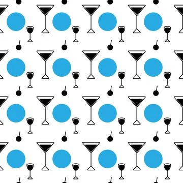 Seamless pattern icons in the form glasses and spots in trendy colors on a Illustrazione stock