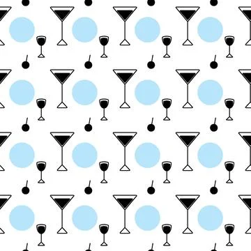 Seamless pattern icons in the form glasses and spots in trendy colors on a Illustrazione stock