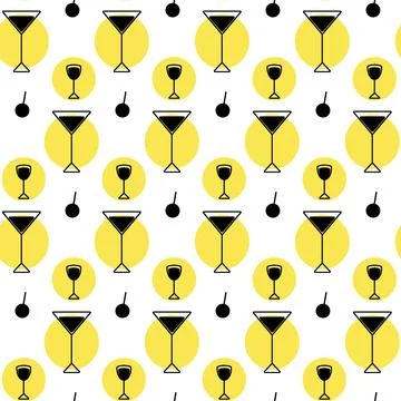 Seamless pattern icons in the form glasses and spots in trendy colors on a Stock Illustration