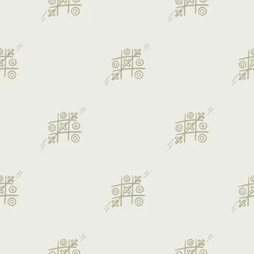 Seamless pattern with icons of tic-tac-toe game Stock Illustration