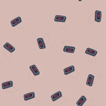 Seamless pattern identification fingerprint scanner cartoon vector Stock Illustration