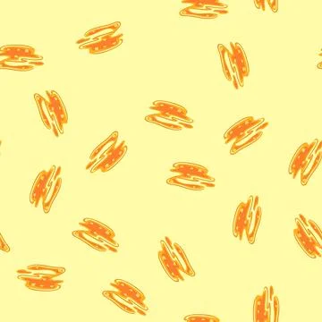 Seamless pattern igneous lava puddle cartoon vector Stock Illustration