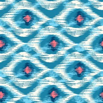 Seamless pattern in ikat style Stock Illustration