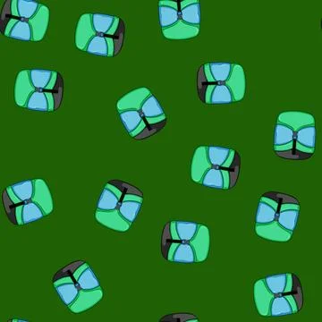 Seamless pattern Illustrated compression bag showing compact storage solution Stock Illustration