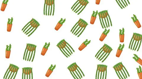 Seamless pattern of illustrated potted houseplants and green cacti on white.. Illustrazione stock