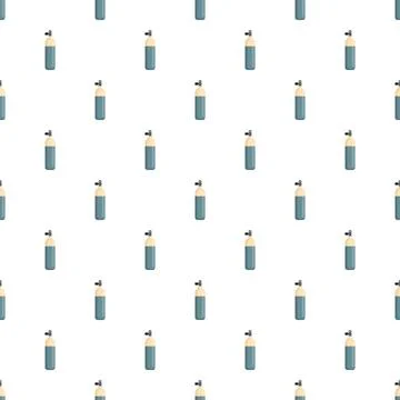 Seamless pattern with illustrated scuba tanks and oxygen cylinders Stock Illustration