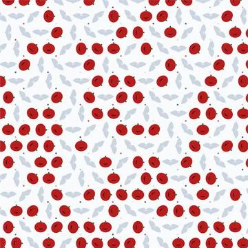 Seamless pattern illustration with abstract red tomato elements and shapes .. Stock Illustration