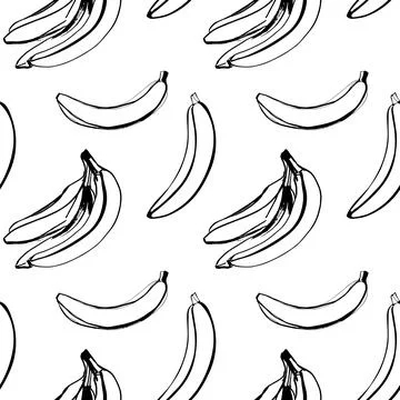 Seamless pattern with illustration of bananas Stock Illustration