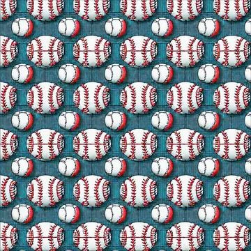 Seamless pattern illustration baseball sport Stock Illustration
