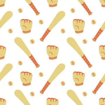 Seamless pattern illustration with baseball theme イラスト素材