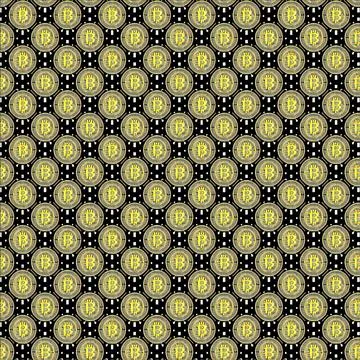 Seamless pattern Illustration bitcoin crypto 库存插图