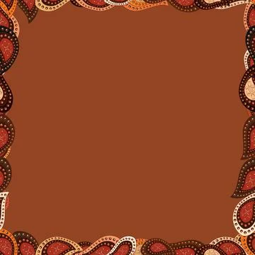 Seamless pattern. Illustration in brown, orange and beige colors. Square frames Stock Illustration