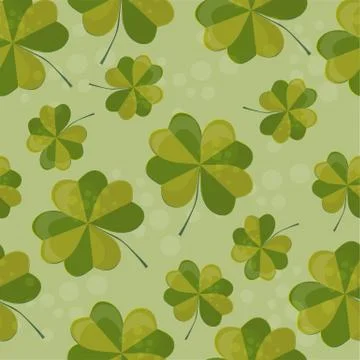 Seamless pattern illustration with clover with four leaves as a symbol of luck Stock Illustration