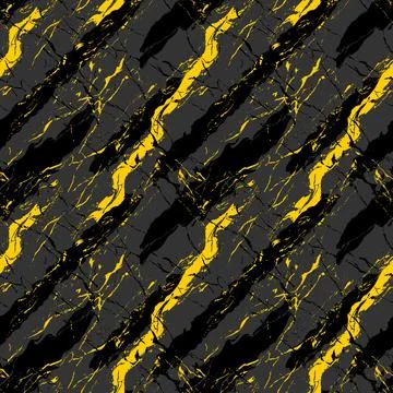 A seamless pattern illustration with an elegant yellow line marble theme Illustrazione stock