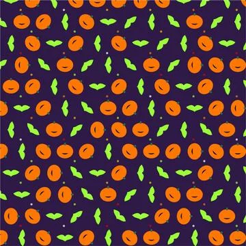 Seamless pattern illustration featuring cute orange pumpkins for seasonal a.. 스톡 일러스트