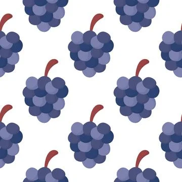 Seamless pattern of illustration grapes Stock Illustration