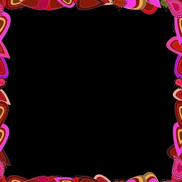 Seamless pattern. Illustration in magenta, red and black colors. Quadrate frames Stock Illustration