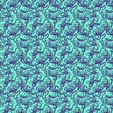 Seamless pattern Illustration the octopus 库存插图