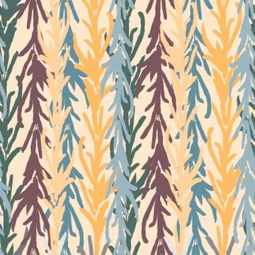 Seamless pattern with illustration of plants Stock Illustration