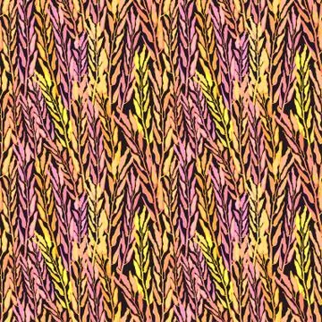 Seamless pattern with illustration of plants Stock Illustration