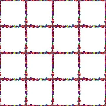 Seamless pattern. Illustration in purple, red and white colors. Quadrate frames Stock Illustration