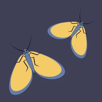 Seamless Pattern - Illustration on a square background - a pair of happy moth Illustrazione stock