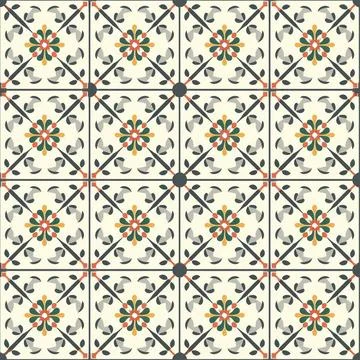 Seamless pattern illustration in traditional style Stock Illustration