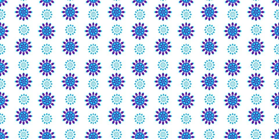 Seamless pattern with illustrations of blue flowers  , wallpaper textile ,fab Stock Illustration
