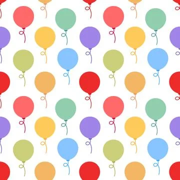 Seamless pattern illustrations of colorful balloons Illustrazione stock