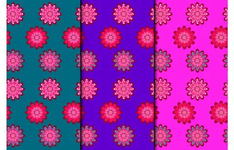 Seamless pattern with illustrations of flowers , wallpaper textile,Colorful f Stock Illustration