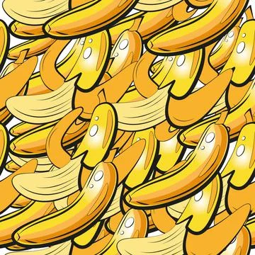 Seamless pattern with the image of a banana. Stock Illustration