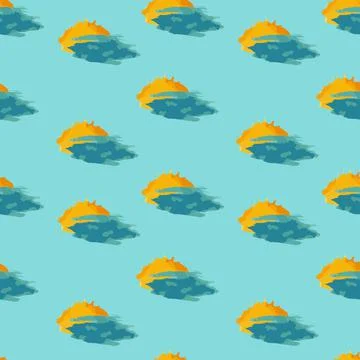 Seamless pattern with the image of blue and yellow watercolor stains. Stock Illustration