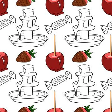Seamless pattern with the image of chocolate sweets Stockillustratie