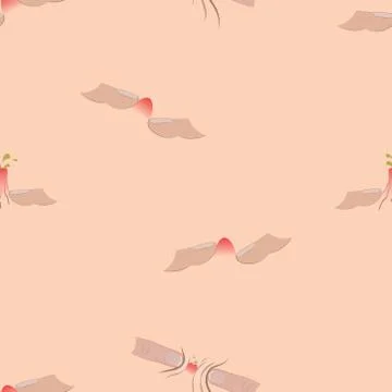 Seamless pattern with the image of finger crushing pimples on the skin Stock Illustration