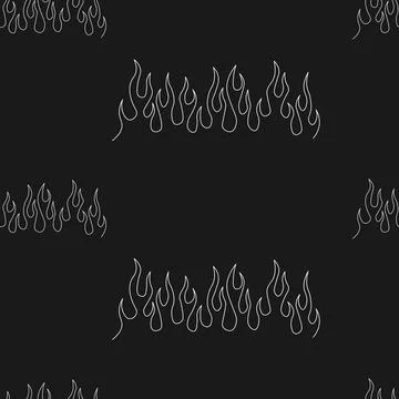 Seamless pattern with the image of fire. Nostalgia for the year 2000, Y2k s.. Illustrazione stock