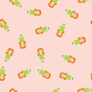 Seamless pattern imagination doll toy cartoon vector Stock Illustration