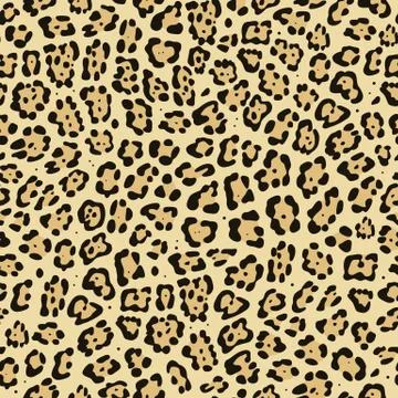 Seamless pattern. Imitation of skin of jaguar. Black and brown spots on beige 스톡 일러스트