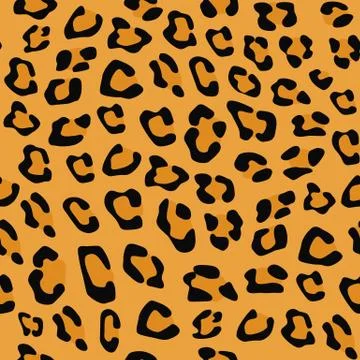 Seamless pattern. Imitation of skin of leopard. Black and brown spots on brow Stock Illustration