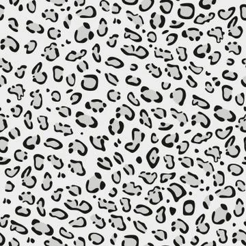 Seamless pattern. Imitation of skin of snow leopard irbis. Black and grey spo Stock Illustration