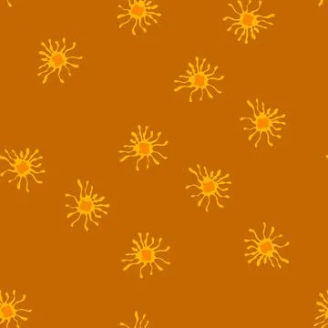 Seamless pattern immune cell attacking virus or bacteria graphic Stock Illustration