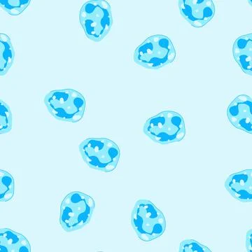 Seamless pattern immune cell representing body defense and health protection Stock Illustration