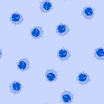 Seamless pattern immune system cell recognizing pathogen in human body Illustrazione stock