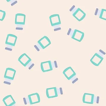 Seamless pattern immunization vaccine vial cartoon vector Illustrazione stock