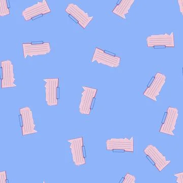Seamless pattern important pinned torn paper notes cartoon vector Stock Illustration