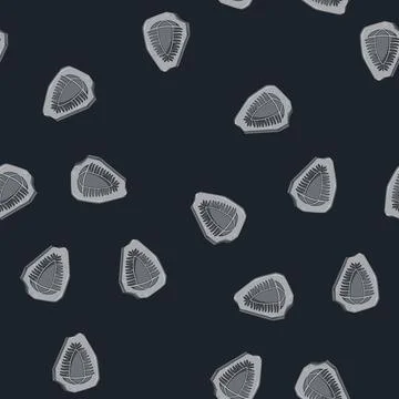 Seamless pattern imprint fossil cartoon vector Stock Illustration