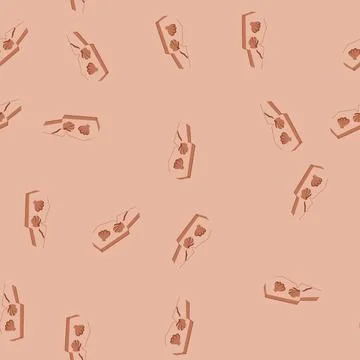 Seamless pattern imprint fossil cartoon vector Stock Illustration