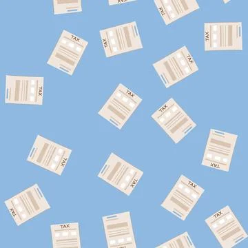 Seamless pattern income tax form cartoon vector Illustrazione stock